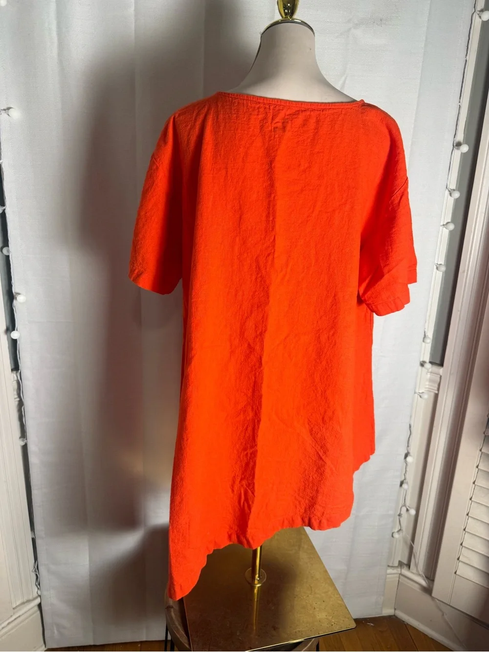 Free-est Free People S Orange Asymmetrical High Low Oversized Tunic Top